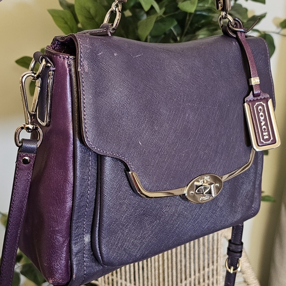 Coach Madison Sadie Flap in Purple with Silver Hardware - Picture 5 of 7